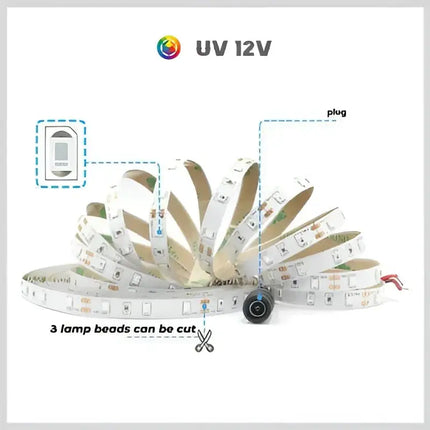 5 meter UV Blacklight Strip Light Kit - IP20
