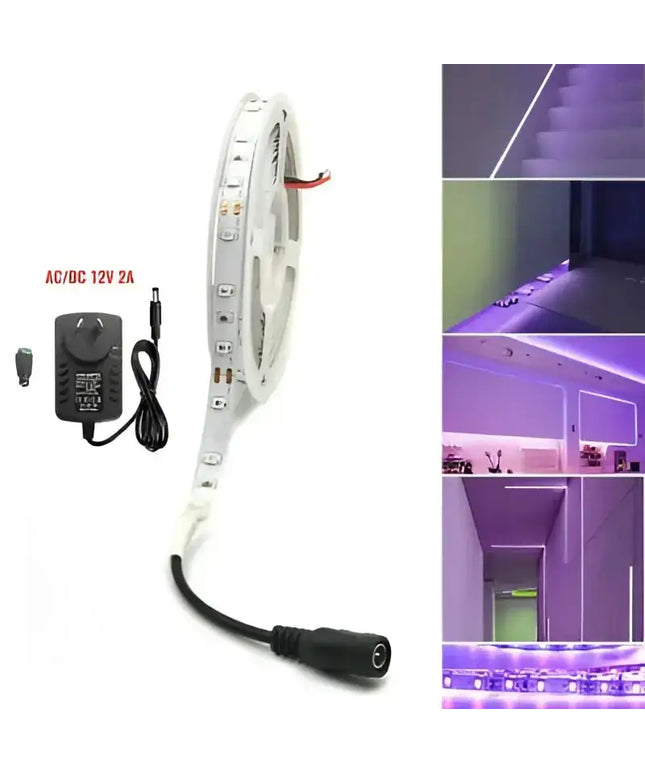 5 meter UV Blacklight Strip Light Kit - IP20