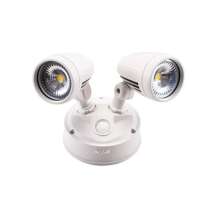 Lummax EXWB826 - 26W LED Single Colour Twin Head Exterior Spotlight IP54 - White / 6000K - OUTDOOR