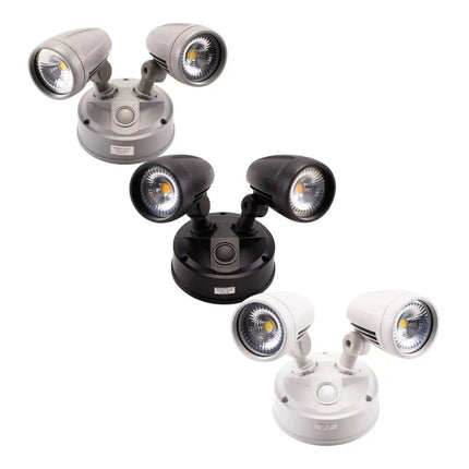 Lummax EXWB826 - 26W LED Single Colour Twin Head Exterior Spotlight IP54 - OUTDOOR