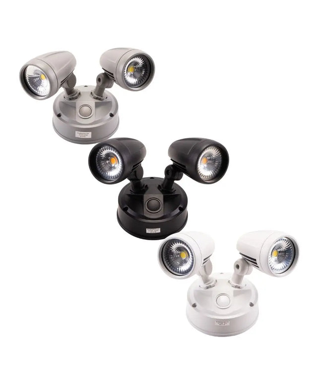 Lummax EXWB826 - 26W LED Single Colour Twin Head Exterior Spotlight IP54 - OUTDOOR