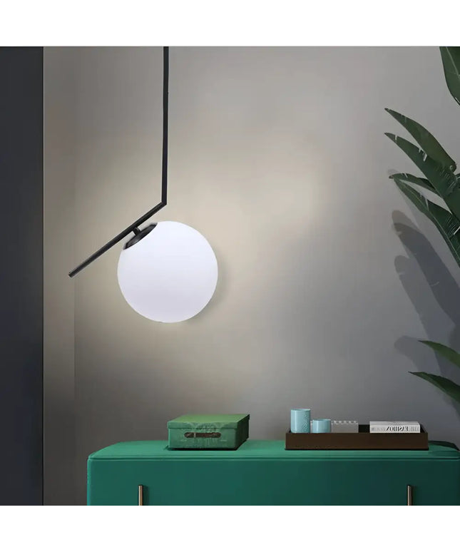 Luna Matte Black Ball Pendant