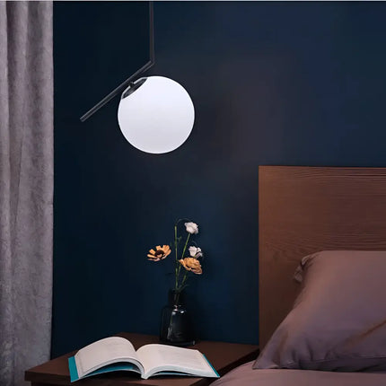 Luna Matte Black Ball Pendant