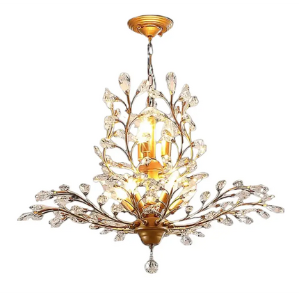 Luxury 8-light gold crystal chandelier for living room