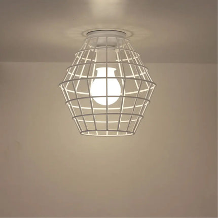 Maci.18 White Mesh DIY Shade B22 - OL2542WH-DIY Batten Fix Lights-Oriel Lighting