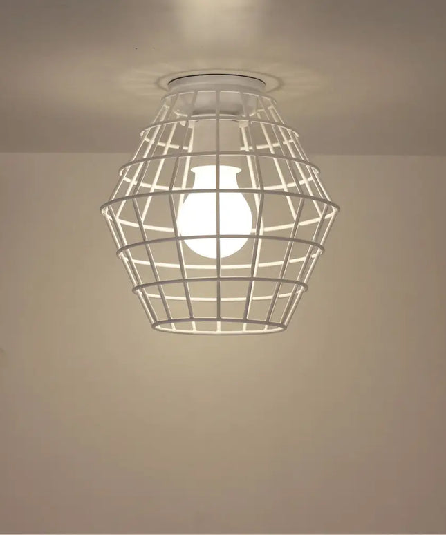 Maci.18 White Mesh DIY Shade B22 - OL2542WH-DIY Batten Fix Lights-Oriel Lighting