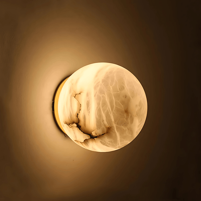 SOLACE Brass Spanish Marble LED Wall Light