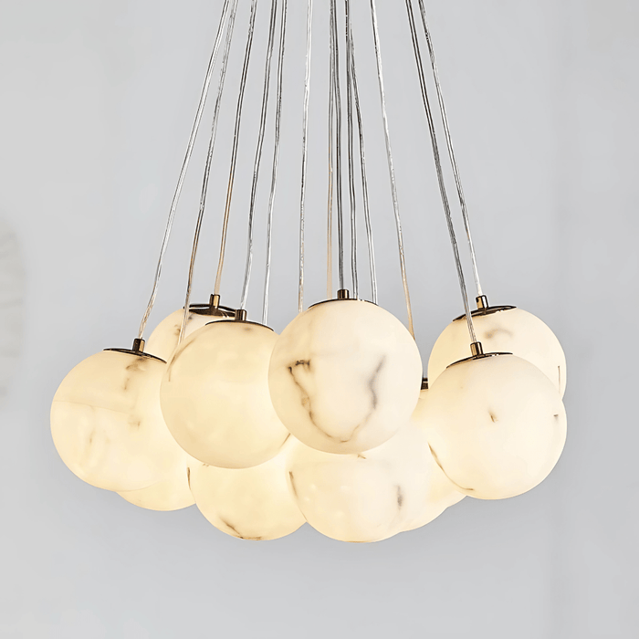 ORBE Brass 13 Light Alabaster Orb Pendant