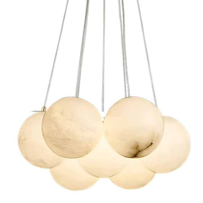 ORBE Brass 7 Light Alabaster Orb Pendant