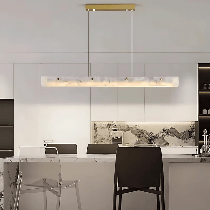 MADISON LUXE XL Brass Spanish Marble 1.5M Tri-Colour LED Pendant