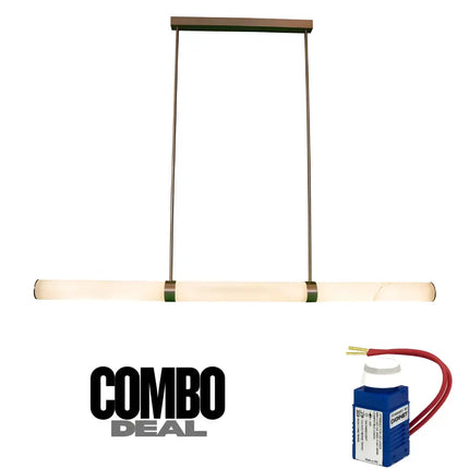 Beacon Lighting Made By Mayfair Alabatser Luxury Spanish marble cylindrical pendant light 