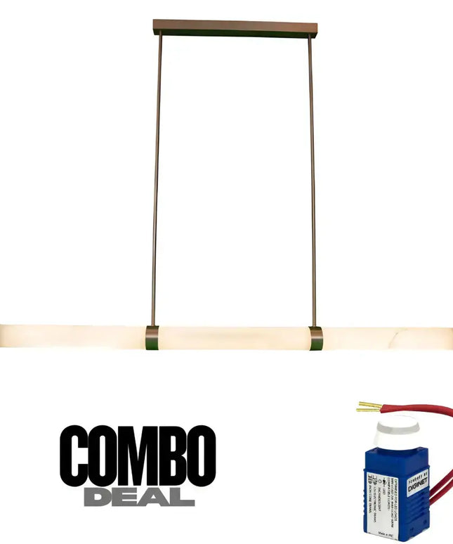 Beacon Lighting Made By Mayfair Alabatser Luxury Spanish marble cylindrical pendant light 