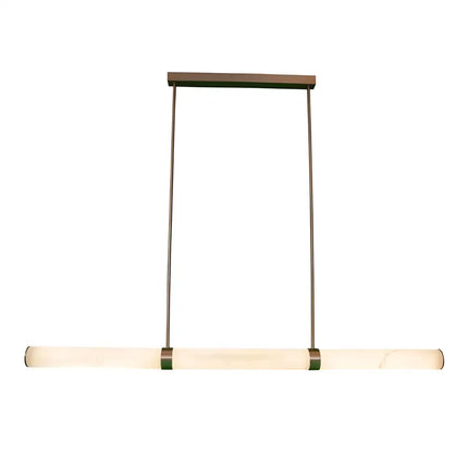 Modern pendant light with spanish marble alabaster shade antique bronze finish