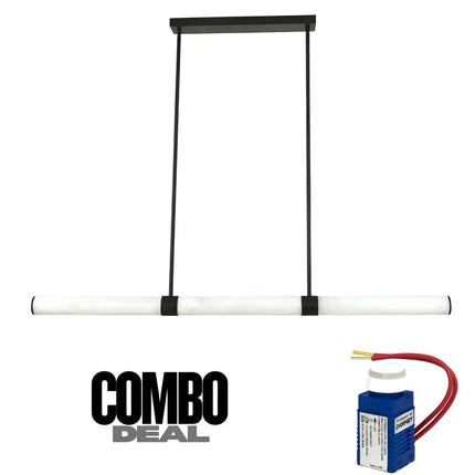 Made by mayfair Dimmable Spanish Marble Pendant Light with matt black finish