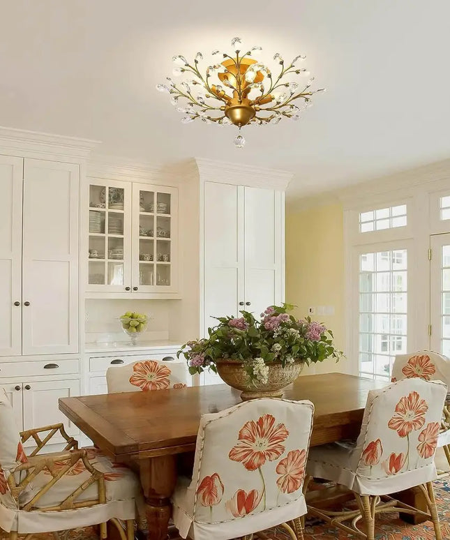 MARGARET 4 Lights Gold CTC Crystal Chandelier