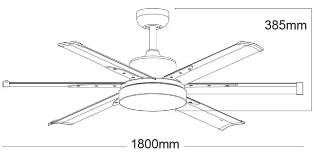 Martec Albatross 72’’ DC Ceiling Fan With LED Light and Remote Control - Appliances > Fans > Ceiling Fans