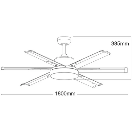 Martec Albatross 72’’ DC Ceiling Fan With LED Light and Remote Control - Appliances > Fans > Ceiling Fans