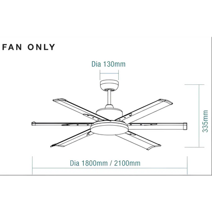 Martec Albatross DC 72’’ Ceiling Fan With Remote Control | Black - Ceiling Fan