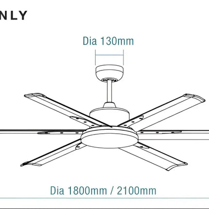 Martec Albatross DC 72’’ Ceiling Fan With Remote Control | White - Ceiling Fan