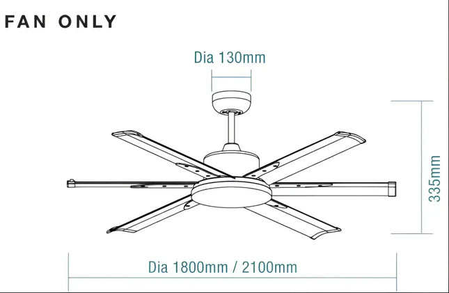 Martec Albatross DC 72’’ Ceiling Fan With Remote Control | White - Ceiling Fan