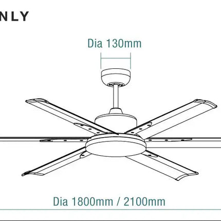 Martec Albatross DC 72’’ Ceiling Fan With Remote Control | Brushed Nickel - Ceiling Fan