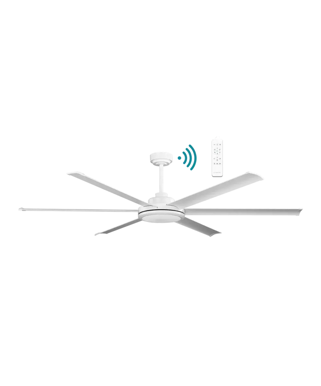 White ceiling fan with remote control from Martec Albatross II 72 Inch DC Smart Ceiling Fan series