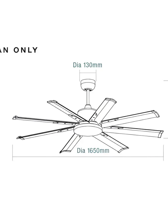 Martec Albatross Mini 65’’ DC Ceiling Fan With Remote | Black - Ceiling Fan