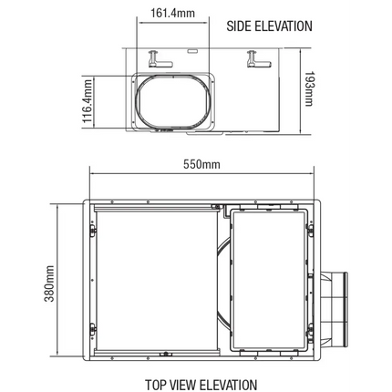 Martec Aspire Bathroom Heater & Exhaust Fan with Tricolour 20W LED Light-Bathroom Heaters-Martec