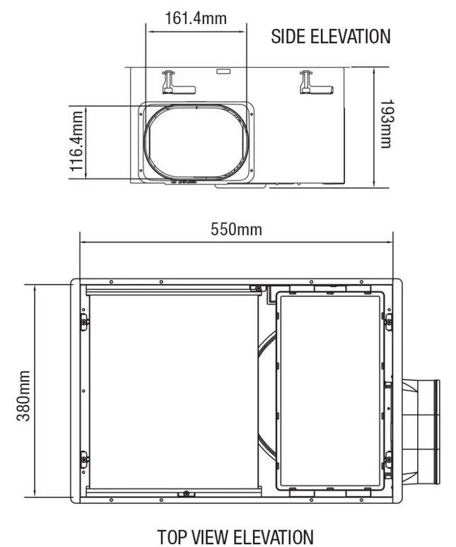 Martec Aspire Bathroom Heater & Exhaust Fan with Tricolour 20W LED Light-Bathroom Heaters-Martec