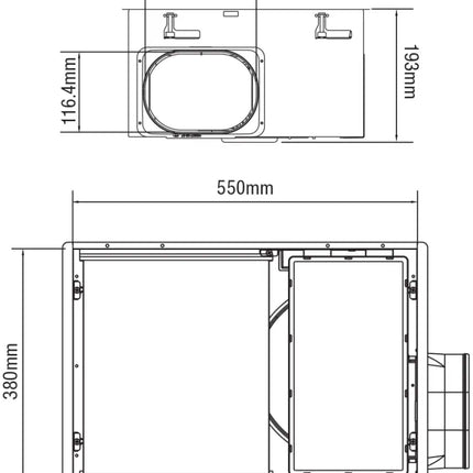 Martec Aspire Bathroom Heater & Exhaust Fan with Tricolour 20W LED Light-Bathroom Heaters-Martec