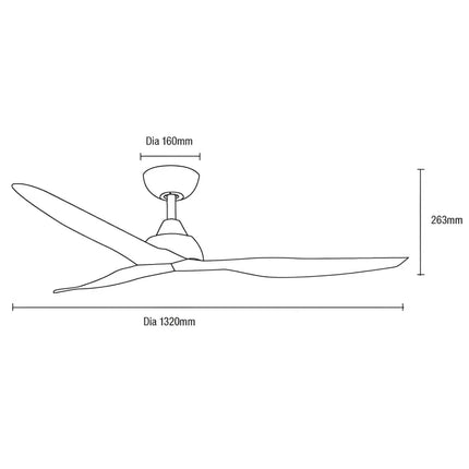 Martec Avoca 52’’ Smart WIFI DC Ceiling Fan with Remote Control | Black - Appliances > Fans > Ceiling Fans