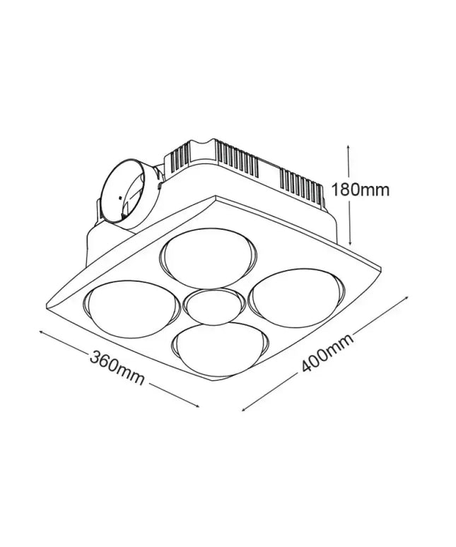 Martec Contour IV 3 in 1 Bathroom Heater With Exhaust Fan And Light-Bathroom Heaters-Martec