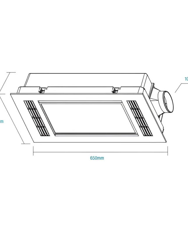 Martec Furnace 4-in-1 PTC Bathroom Heater Cooler Exhaust Fan & LED Light – White - 3-in-1 Bathroom Heaters