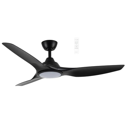 martec impact Black ceiling fan on a white background