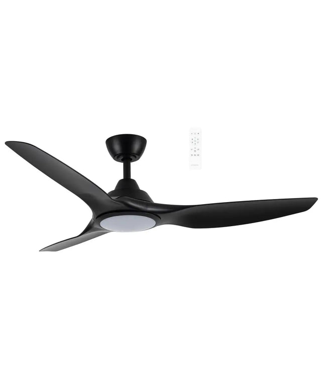 martec impact Black ceiling fan on a white background