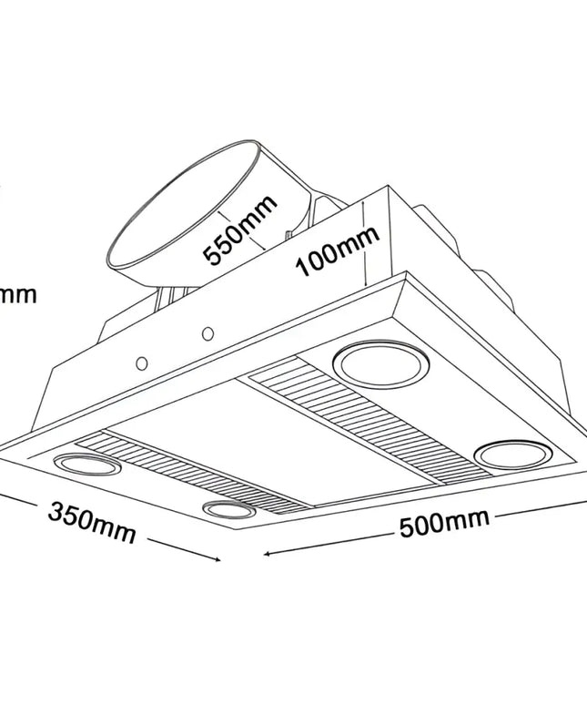 Martec Linear 3 in 1 Bathroom Heater With Exhaust Fan And LED Lights-Bathroom Heaters-Martec