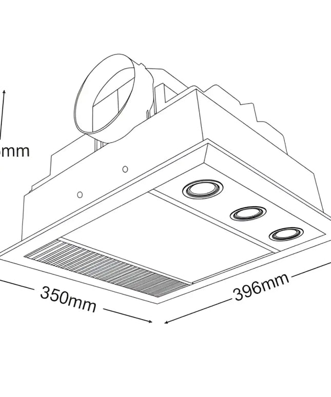 Martec Linear Mini 3 in 1 Bathroom Heater With Exhaust Fan And LED Lights-Bathroom Heaters-Martec