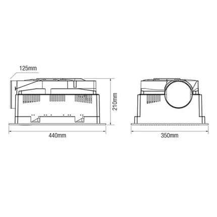 Martec Phoenix Mini 3-in-1 Bathroom Heater Exhaust Fan & Light White - Exhaust Fan
