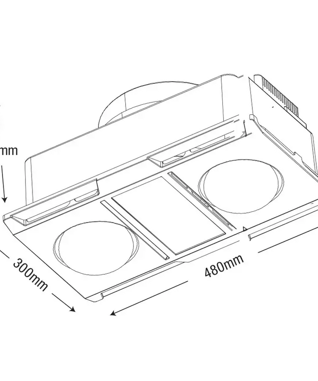 Martec Profile Panel 2 High Performance 3 in 1 Bathroom Heater With Exhaust Fan-Bathroom Heaters-Martec