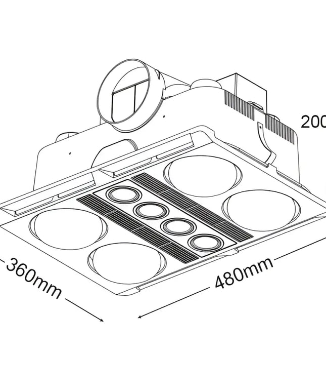 Martec Profile Plus IV 3-in-1 Bathroom Heater with 4 Heat Lamps, Exhaust Fan and GU10 LED Light Martec, Bathroom Heaters, martec-profile-plus-4