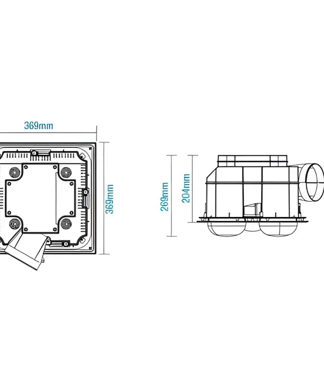 Martec Striker 4 – 3-in-1 Bathroom Heater Exhaust Fan & Tricolour LED Light – White - 3-in-1 Bathroom Heaters