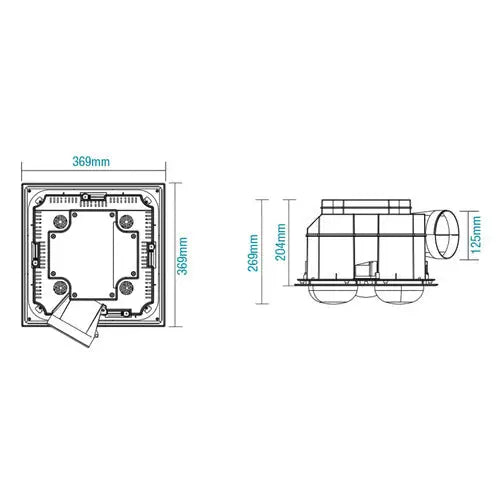 Martec Striker 4 – 3-in-1 Bathroom Heater Exhaust Fan & Tricolour LED Light – White - 3-in-1 Bathroom Heaters