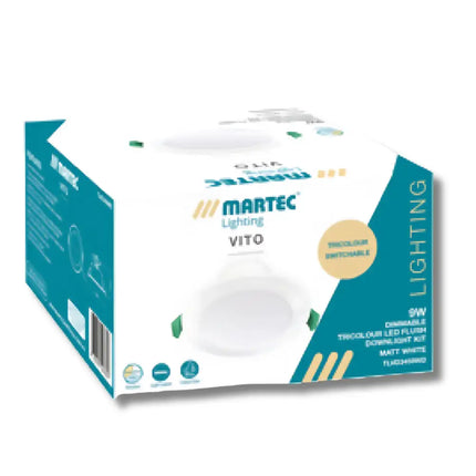 Martec Vito 9W Tricolour LED Downlight 90mm cut out - Home & Garden > Lighting > Ceiling Lights