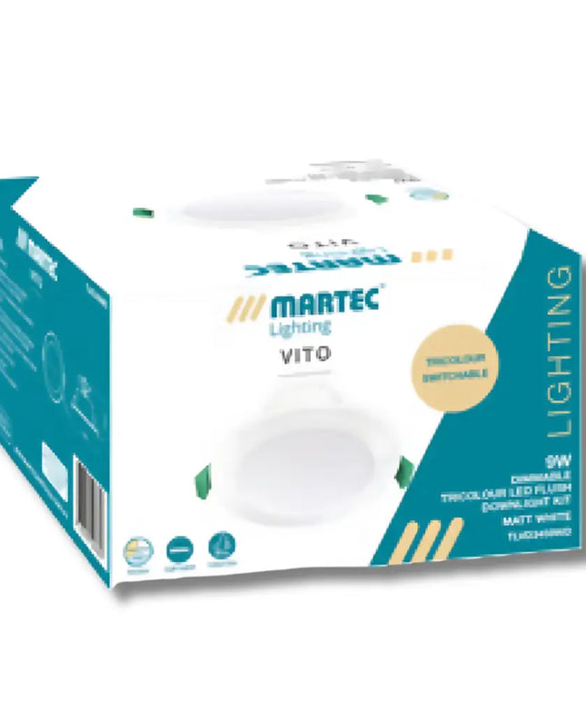 Martec Vito 9W Tricolour LED Downlight 90mm cut out - Home & Garden > Lighting > Ceiling Lights