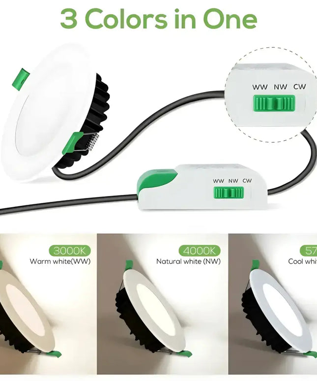 12W Tri-Colour Dimmable LED Downlight | 90mm Cut Out | Matilda - Home & Garden > Lighting > Ceiling Lights