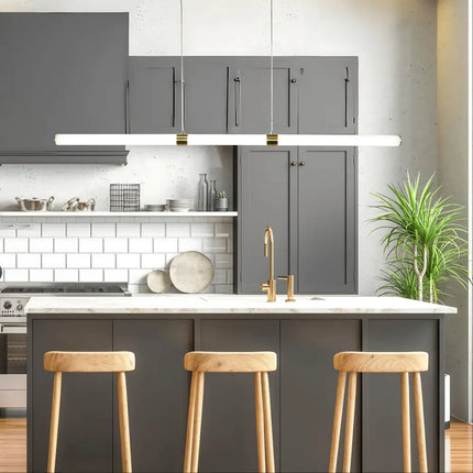 Maxwell Brass Tri-Colour Dimmable Linear LED Pendant