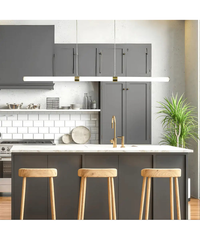 Maxwell Brass Tri-Colour Dimmable Linear LED Pendant