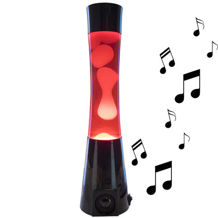 MDI Black Red & Yellow Speaker Lava Lamp – A striking motion lamp with a built-in Bluetooth speaker.