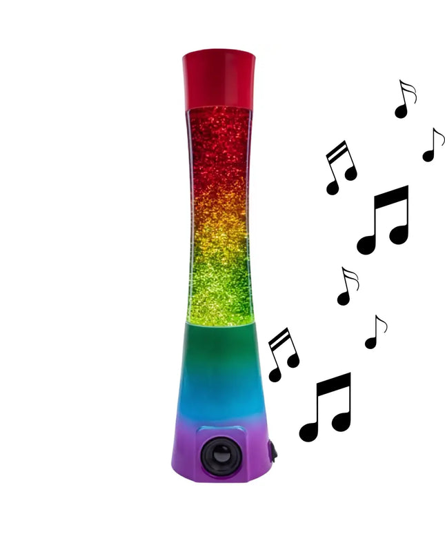 MDI Rainbow Glitter Speaker Lamp – A dazzling motion lamp with a built-in Bluetooth speaker.