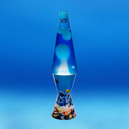 Ocean-Themed Lava Lamp in Motion – Swirling lava inside a beautifully detailed ocean design casing.